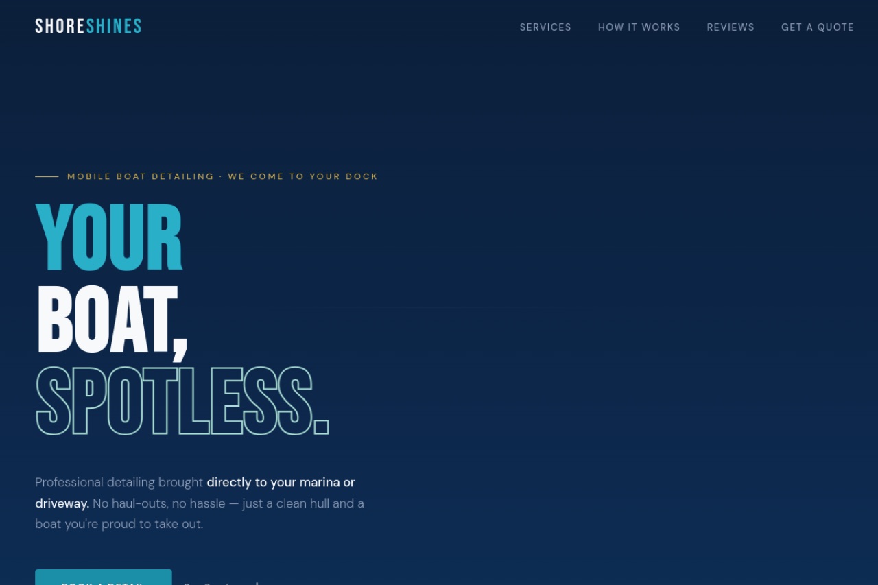 ShoreShines website homepage